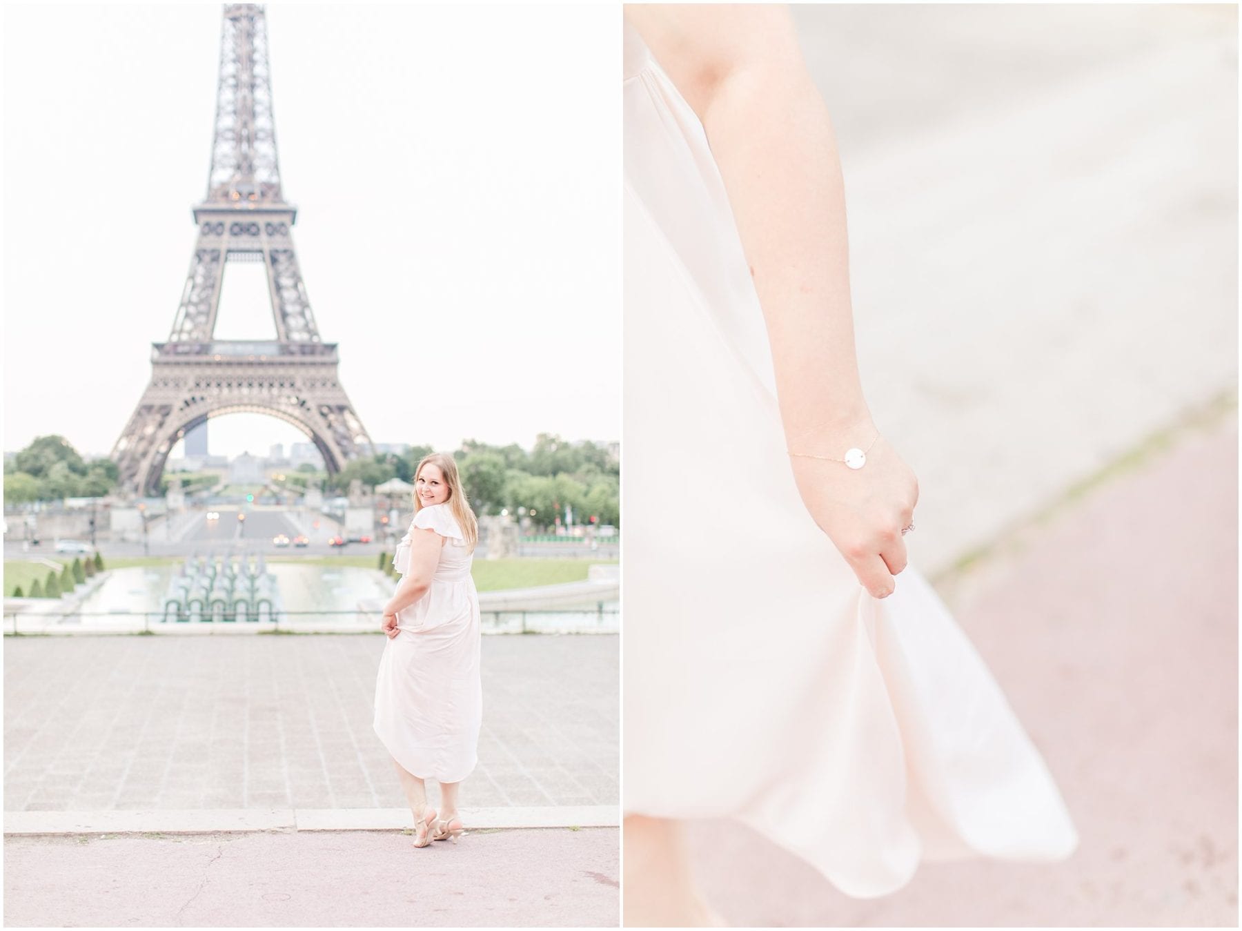 Paris Engagement Photos Trocadero Gardens France Wedding Photographer