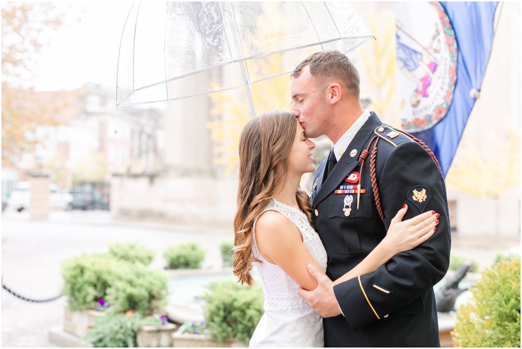 Rainy Downtown Richmond Engagement Photos Jefferon Quirk Hotel