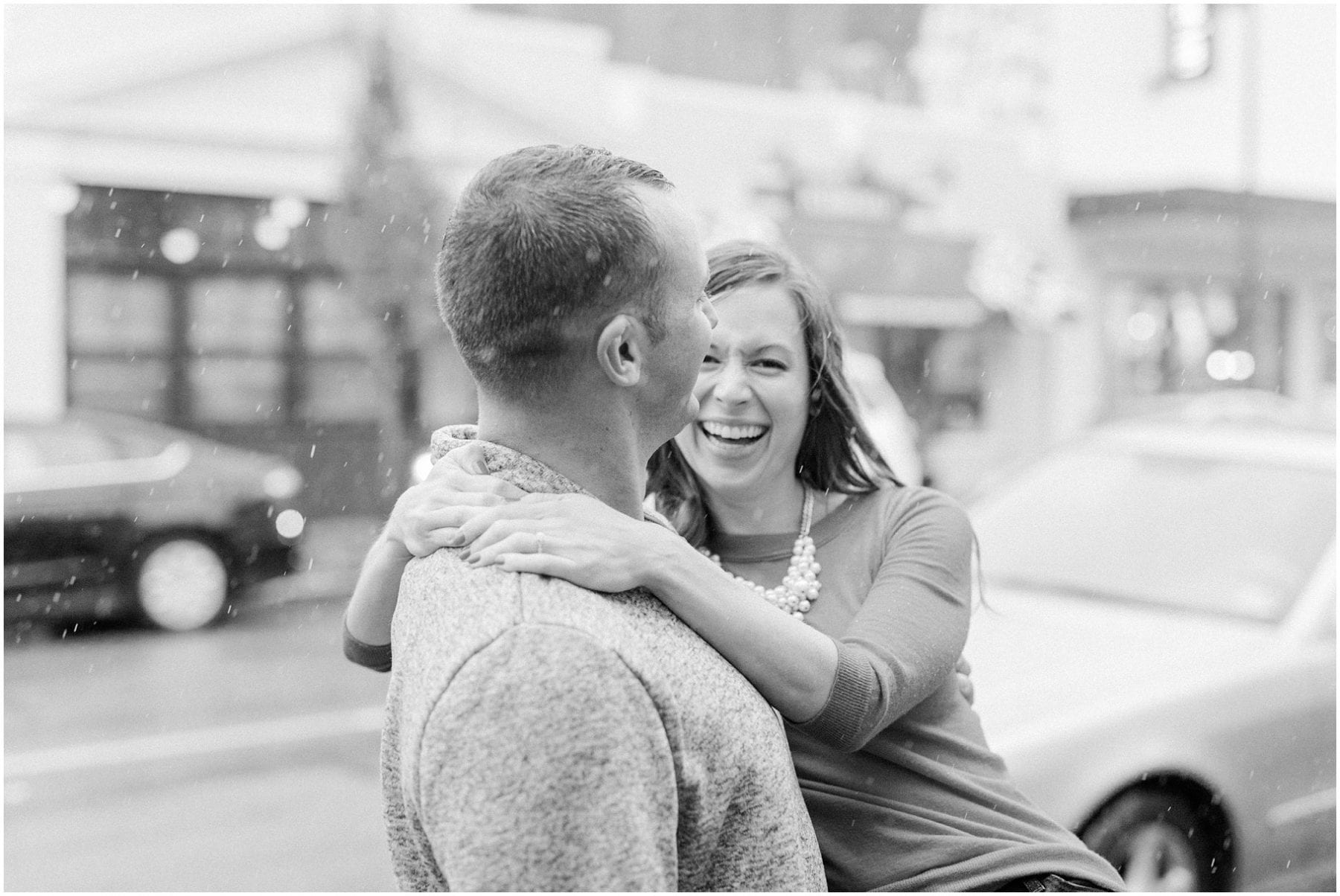 Rainy Downtown Richmond Engagement Photos Jefferon Quirk Hotel