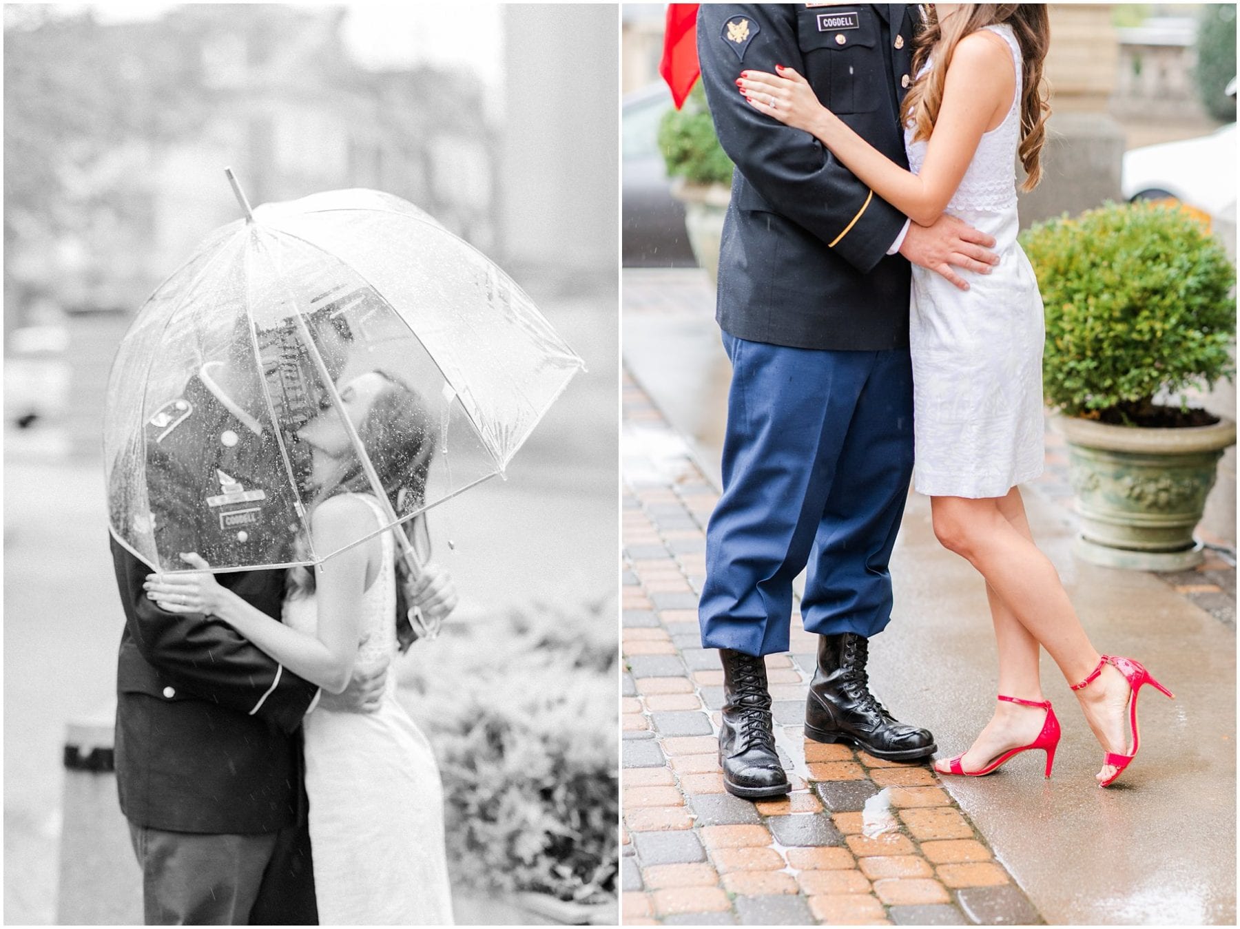 Rainy Downtown Richmond Engagement Photos Jefferon Quirk Hotel