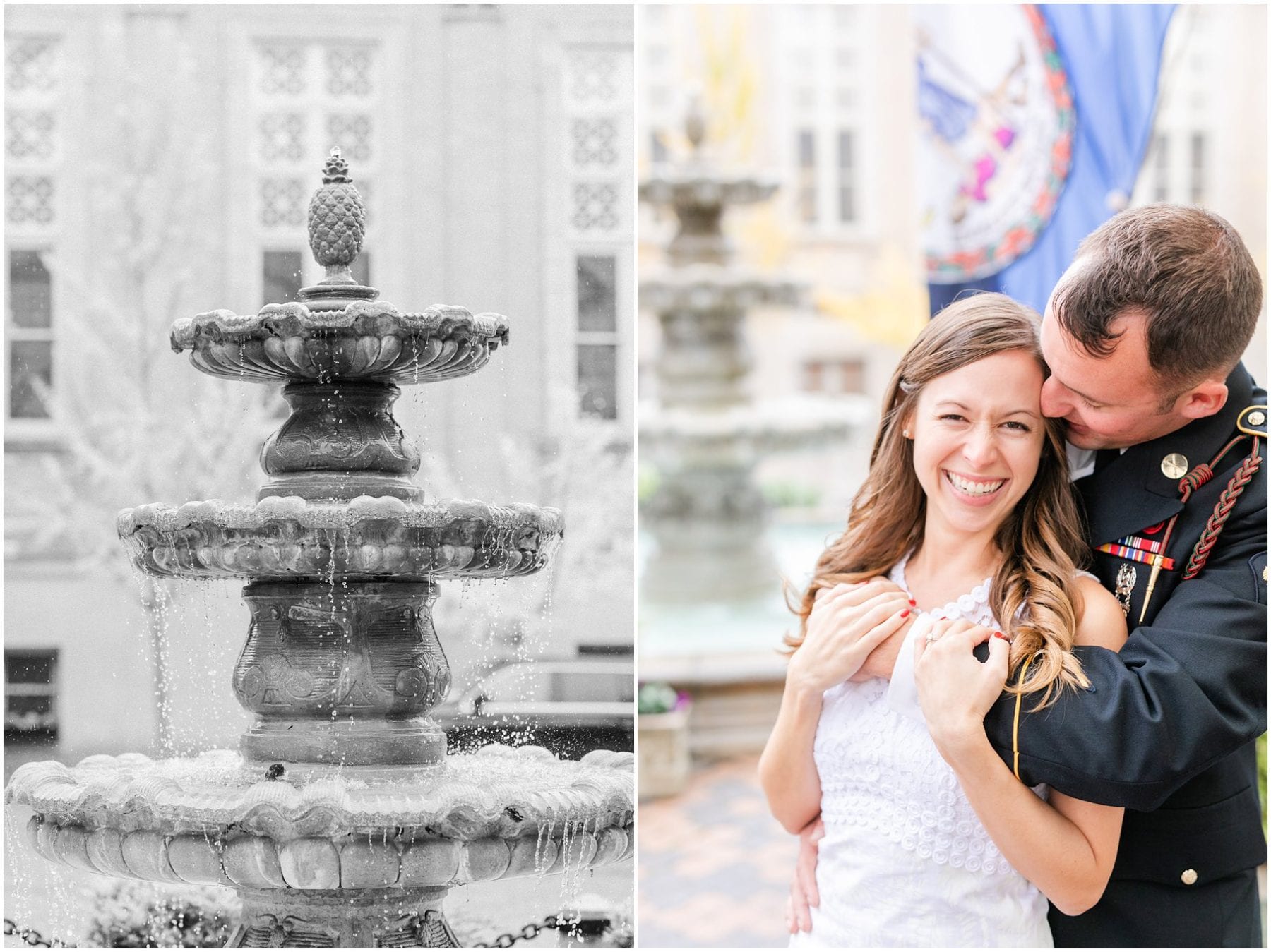 Rainy Downtown Richmond Engagement Photos Jefferon Quirk Hotel