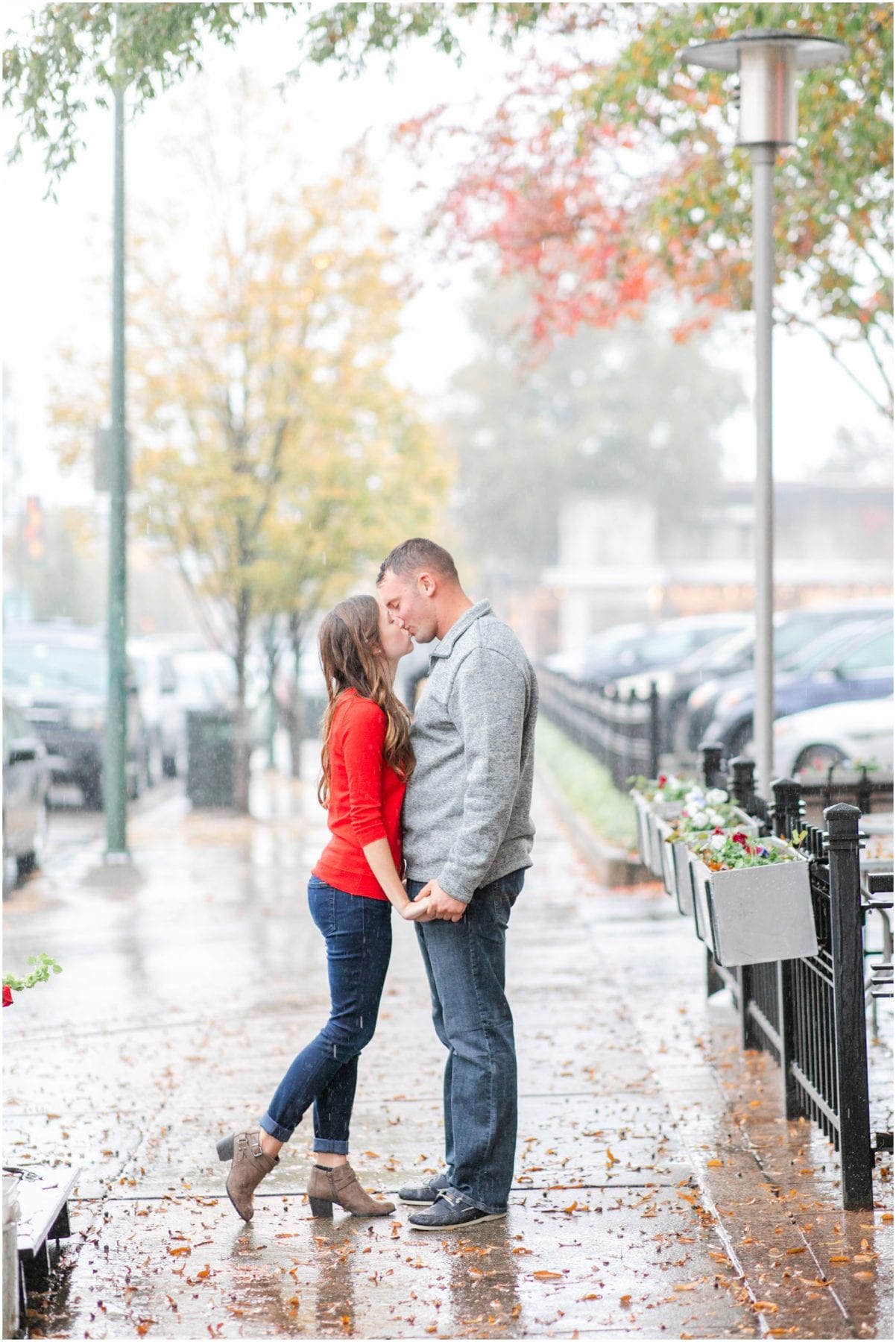 Rainy Downtown Richmond Engagement Photos Jefferon Quirk Hotel