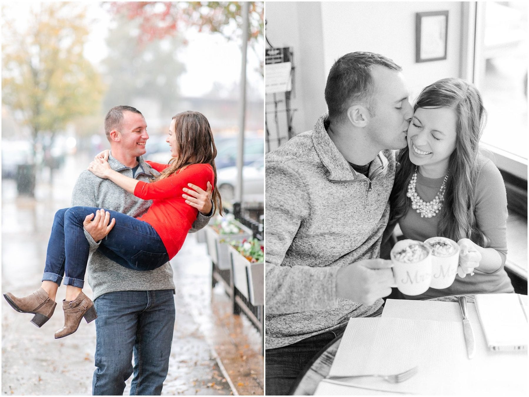 Rainy Downtown Richmond Engagement Photos Jefferon Quirk Hotel